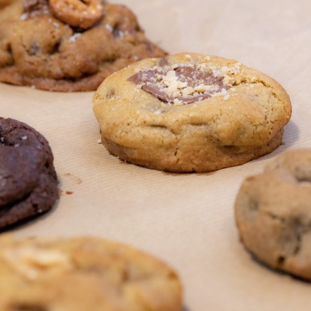 Cookie chocolat au lait Valhrona et coeur patatartiner bio.