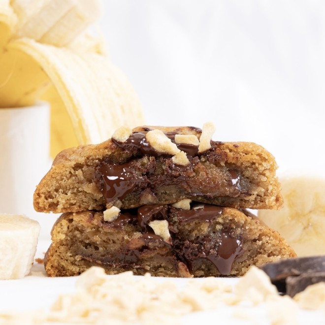 Cookie coeur pâte à tartiner coco/amande, chocolat Valrhona