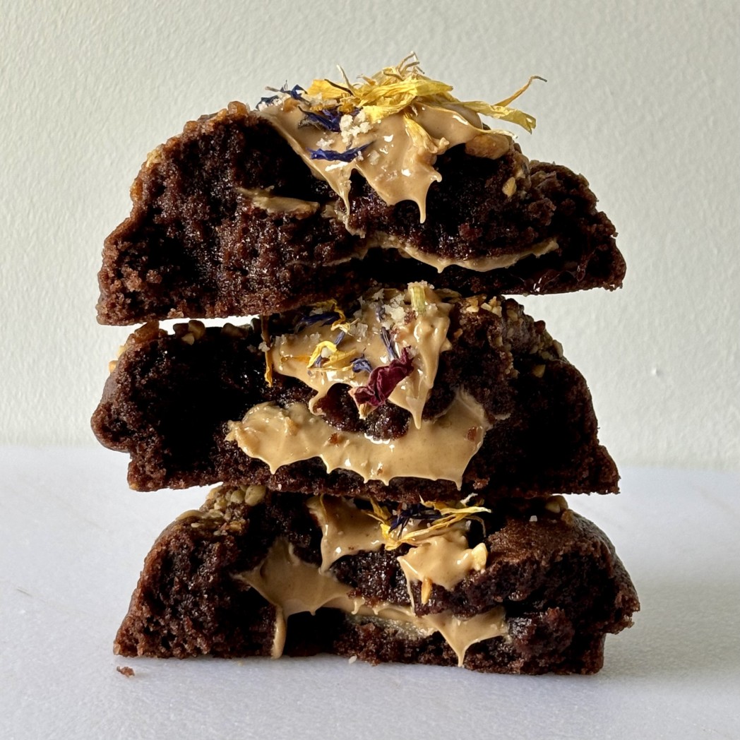 Cookie chocolat au noir Valhrona et coeur nocciolata bianca.