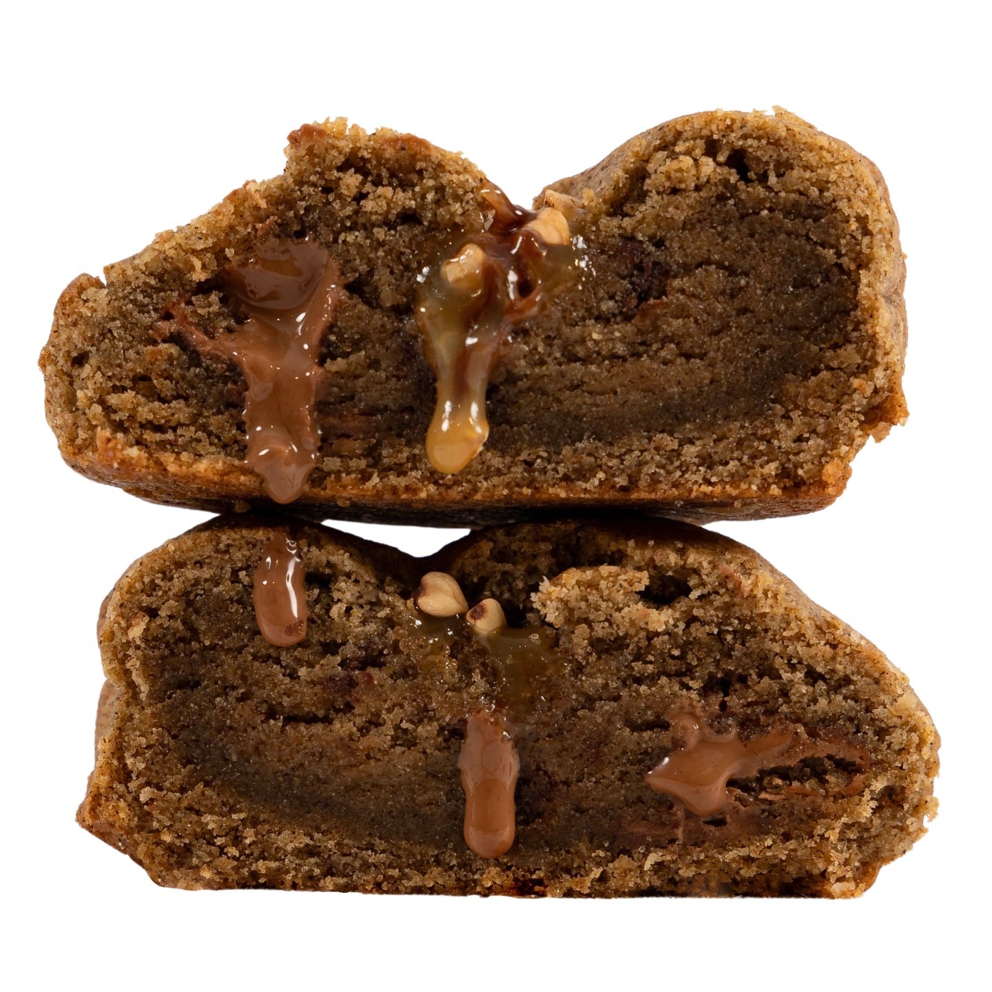 Cookie au sarasin et chocolat noir et choco-caramel Valhrona