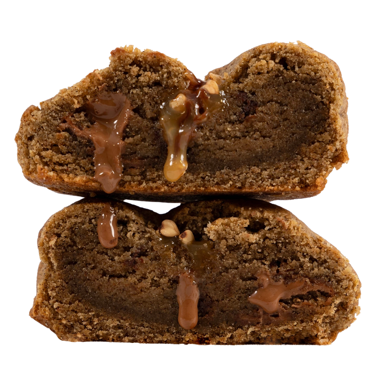 Cookie au sarasin et chocolat noir et choco-caramel Valhrona