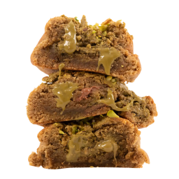 Base sarrasin, chocolat lait Valrhona, crème pistache